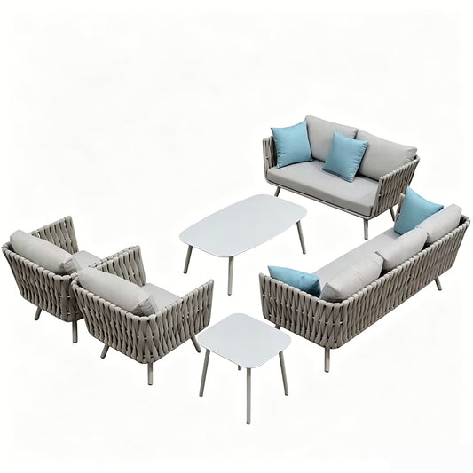 Byron Outdoor 3+2+1+1 Lounge Setting with Coffee Tables