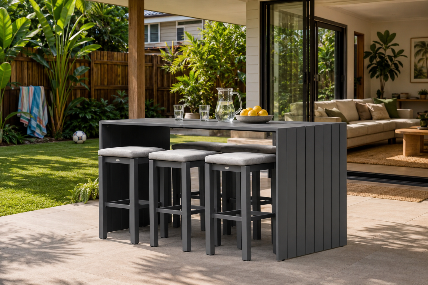 Sera Outdoor Bar Table Setting
