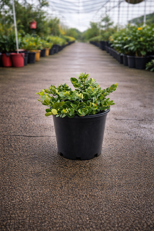 Carissa Desert Star succulent plant in a pot, featuring star-shaped green leaves with reddish edges, from The Nurso.