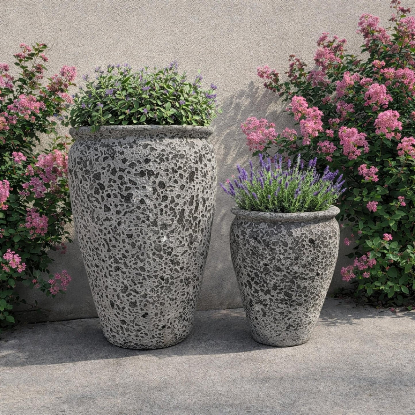 Grey Atlantis Wide Jar Pot with a smooth, rounded shape and a matte finish, ideal for decorative or functional use.