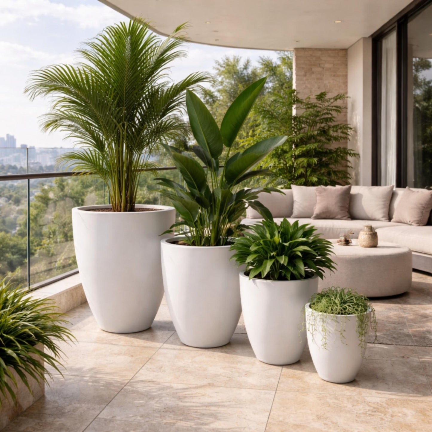 Tuscan Wide U Pot White