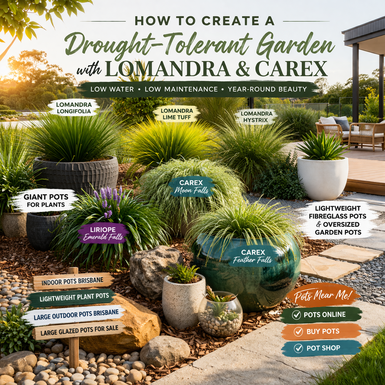 How to Create a Drought-Tolerant Garden with Lomandra and Carex