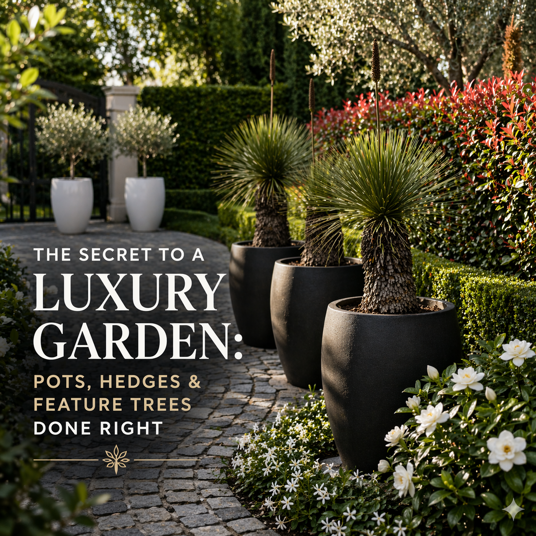 The Secret to a Luxury Garden: Pots, Hedges &amp; Feature Trees Done Right