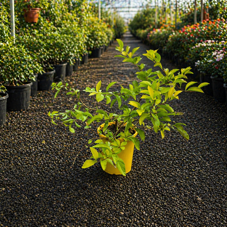 Duranta erecta ‘Sheena’s Gold’ golden-leaf shrub by The Nurso, showing vibrant yellow-green foliage and lush growth.