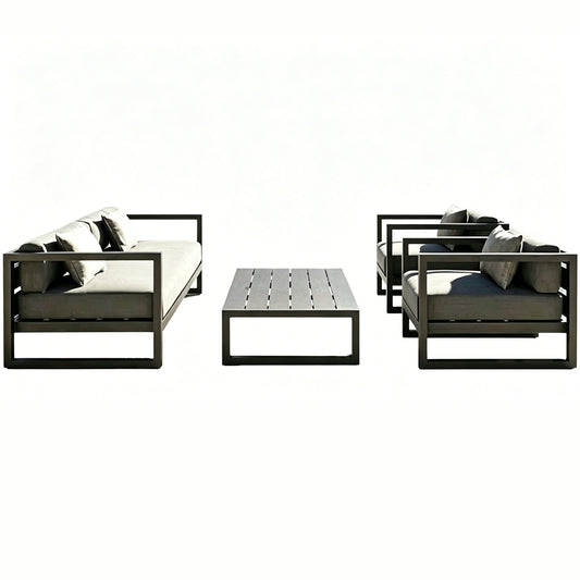 Preston Outdoor 2+1+1 Lounge Setting with Coffee Table