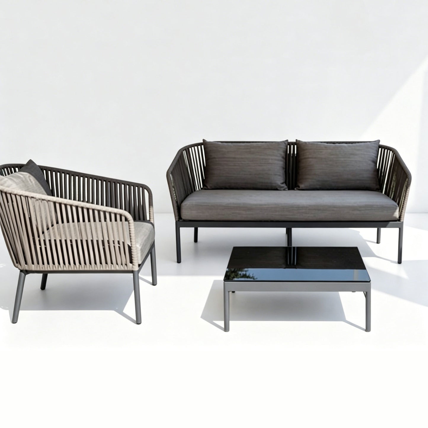Hampton Outdoor 2+1 Lounge Setting with Coffee Table