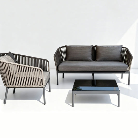 Hampton Outdoor 2+1 Lounge Setting with Coffee Table