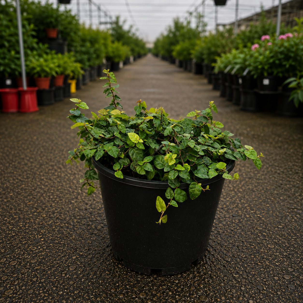 Close-up of a Ficus pumila Creeping Fig plant by The Nurso, showing lush green, creeping foliage on a natural background.
