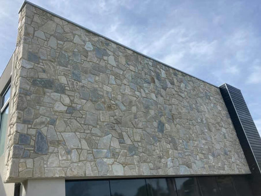 Ivory White Quartz Wall Cladding – Diagonal Natural Stone