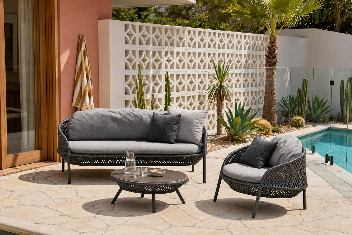 Archer Outdoor 2+1 Lounge Setting with Coffee Table