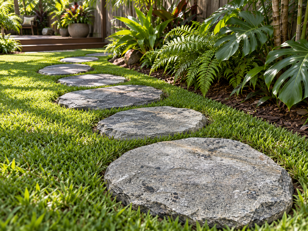 Black Quartz Stepping Stones Natural Stone