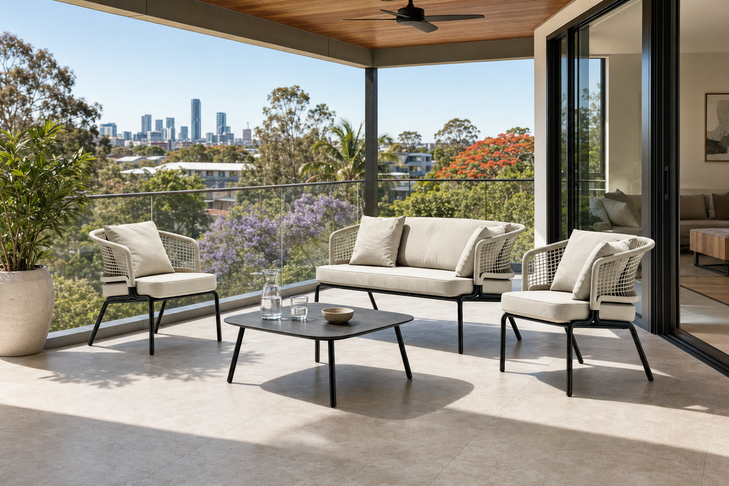 Camden Outdoor 2+1+1 Lounge Setting with Coffee Table