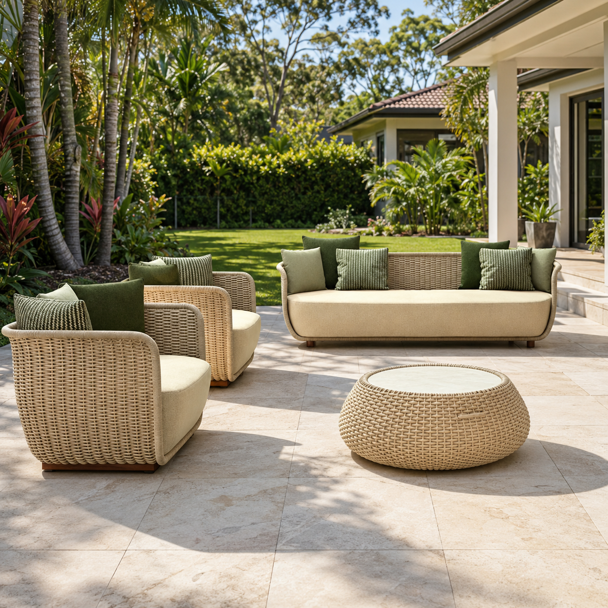 Horizon Outdoor 3+1+1 Lounge Setting with Coffee Table