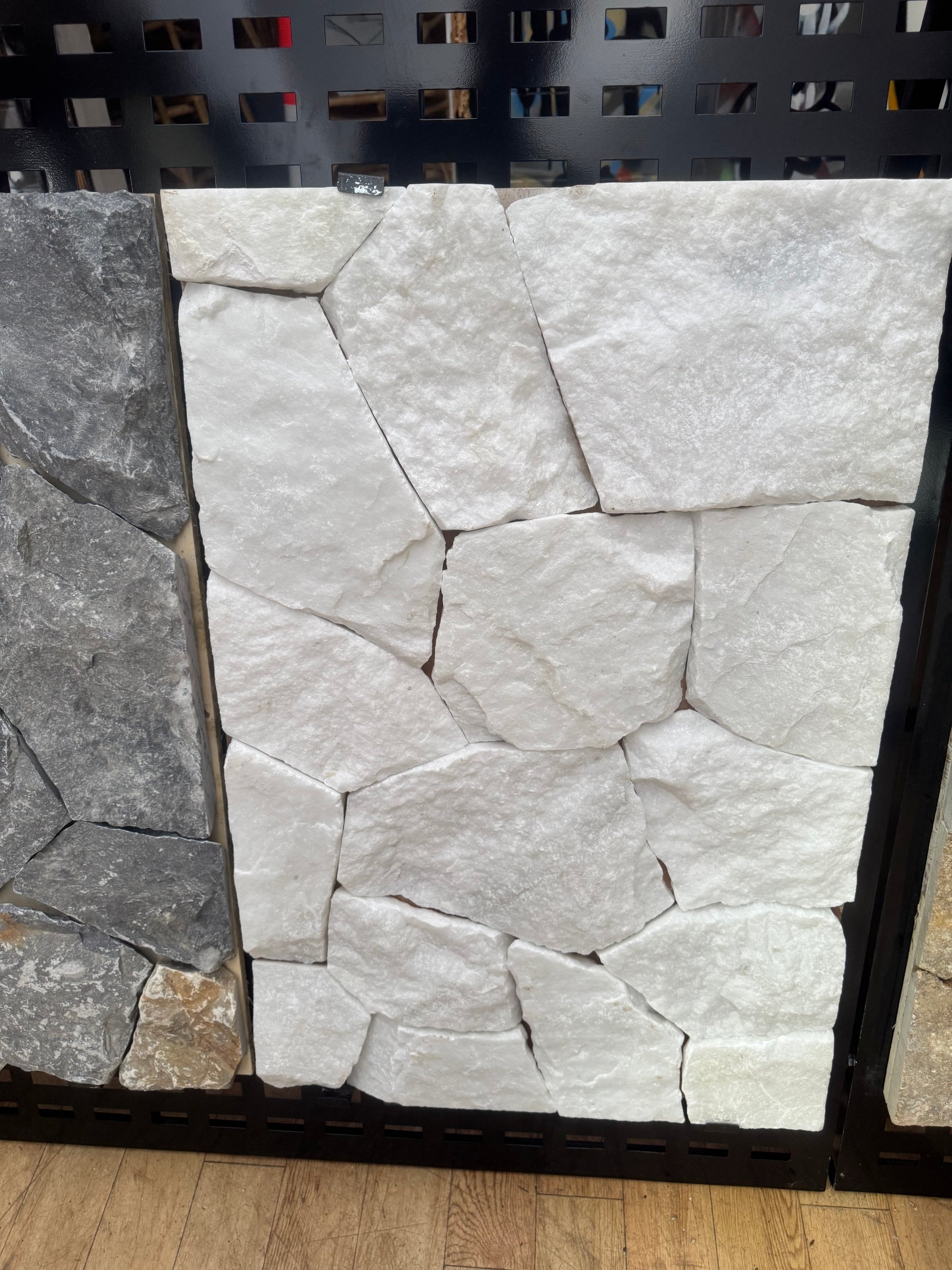 White marble slab from The Nurso with smooth, polished surface and natural veining, ideal for home decor or countertops.