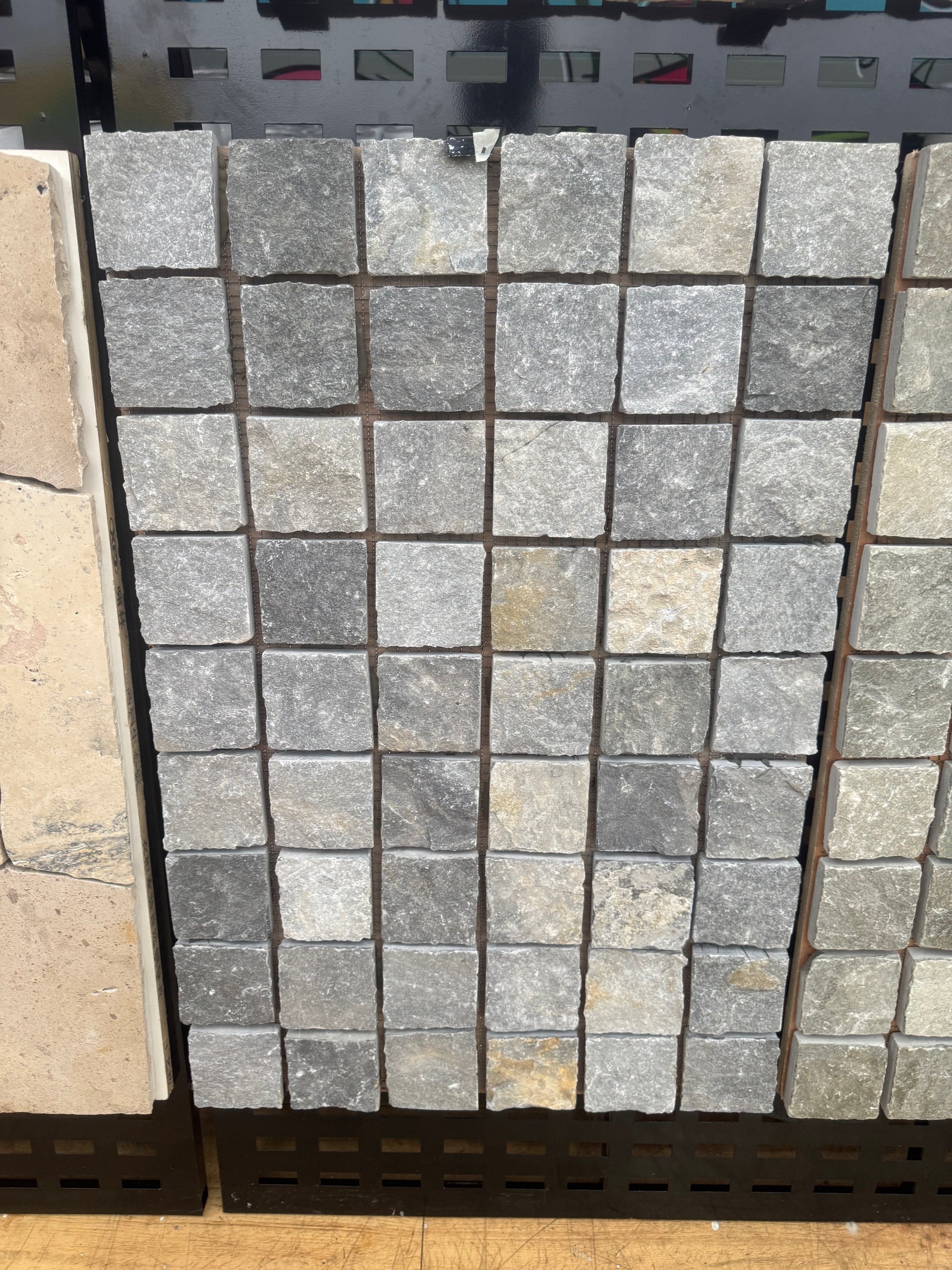 Blue Quartz cobblestones from The Nurso, showing textured blue gemstones with natural variation and polished surfaces.