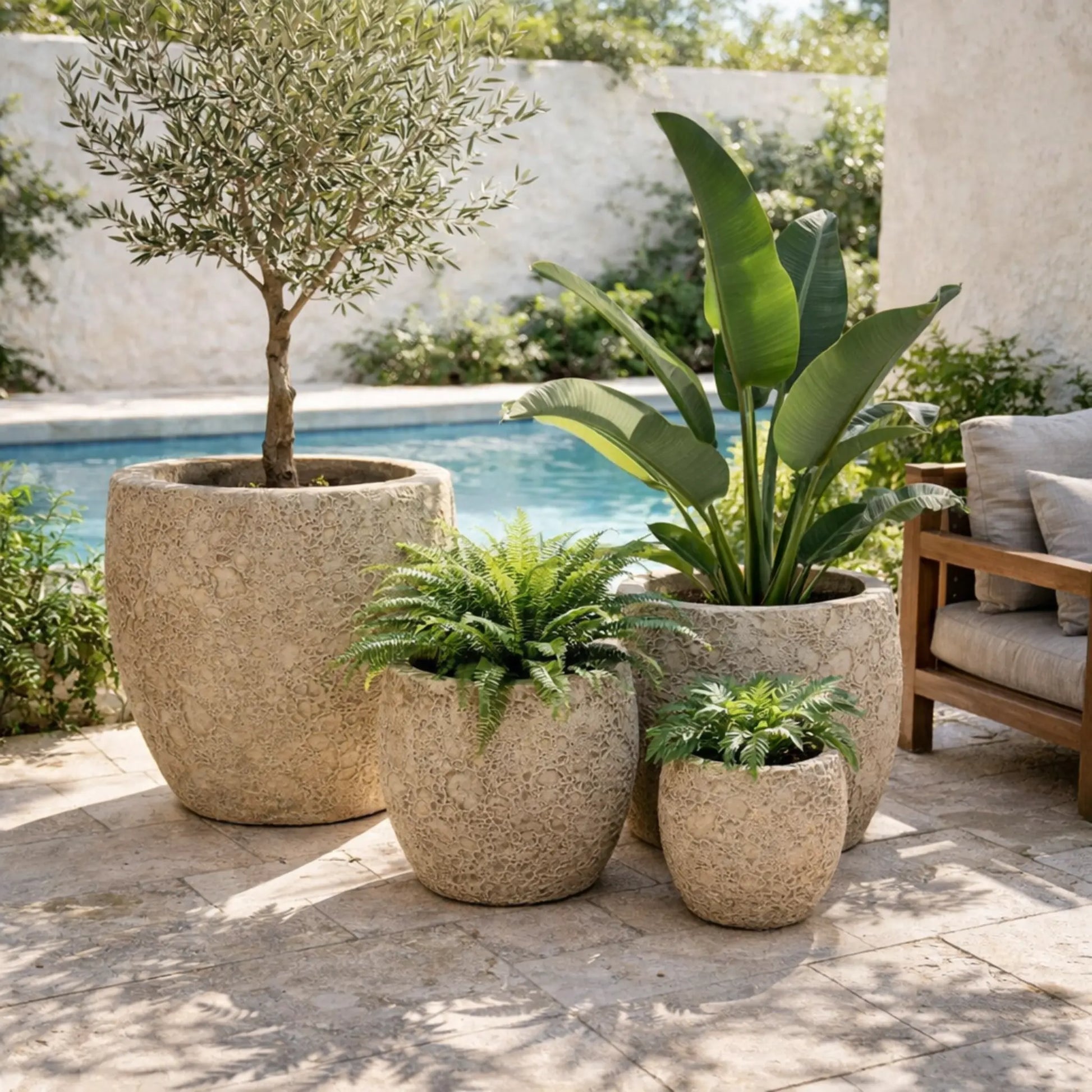 Senera Belly Egg Pot with volcano desert finish, ceramic kitchen cookware featuring a textured, volcanic-inspired design.