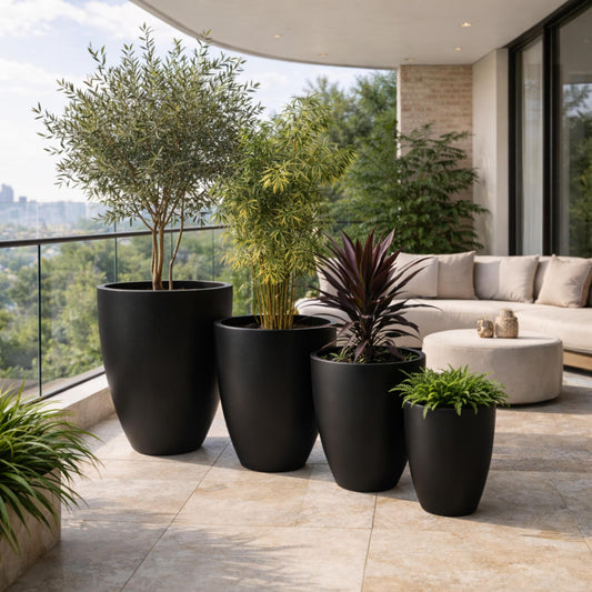 Tuscan Wide U Pot Black