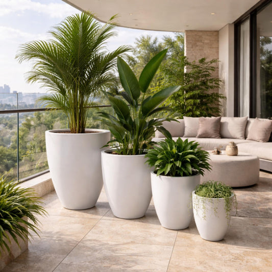 Tuscan Wide U Pot White