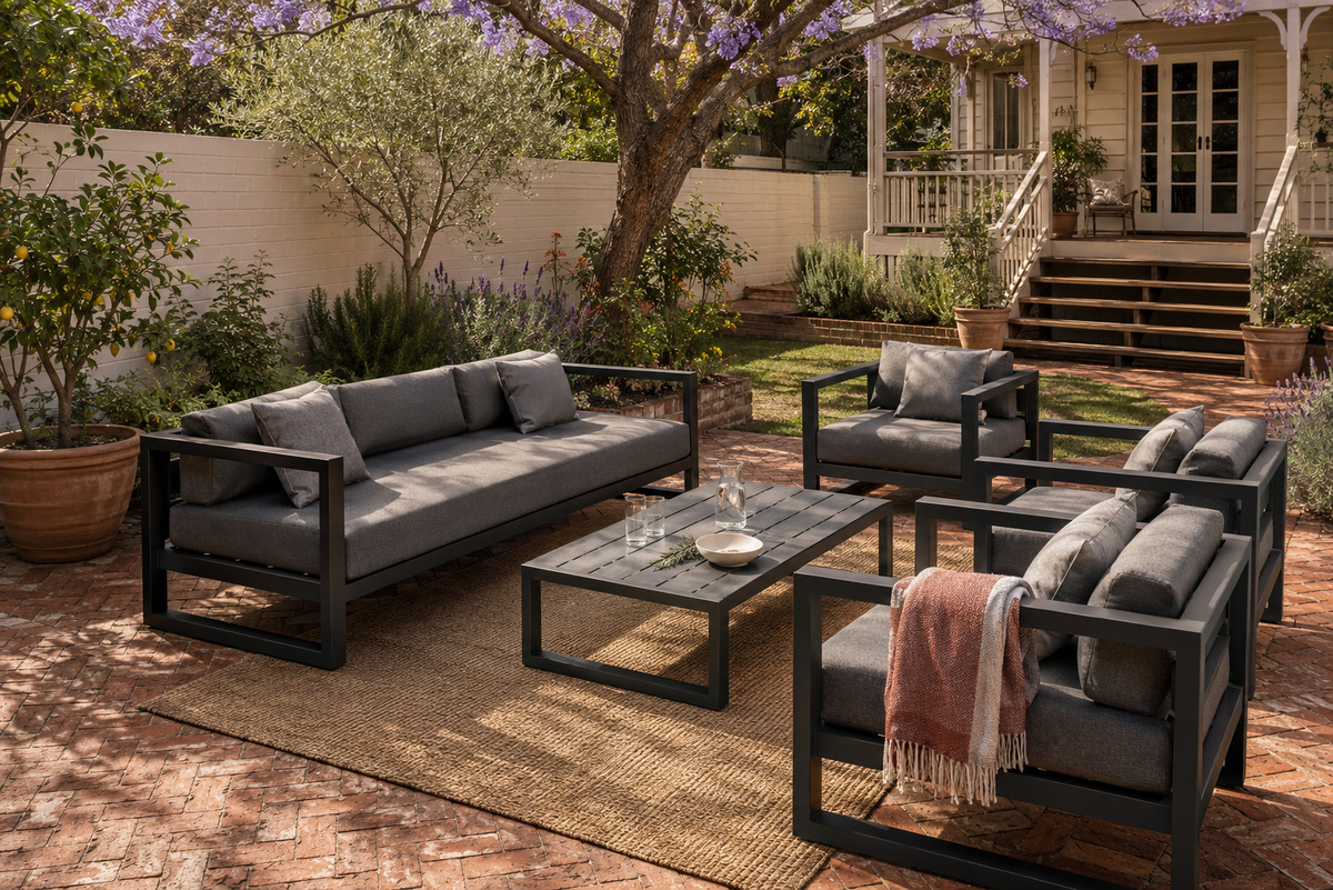 Preston Outdoor 2+1+1 Lounge Setting with Coffee Table