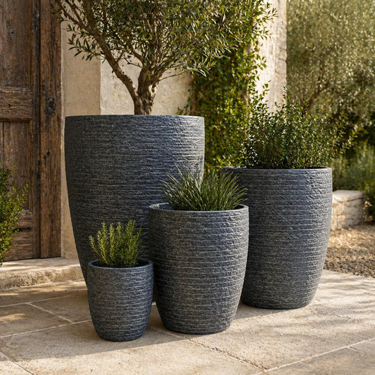 Senera U Pot Tex Graphite Fibreclay Outdoor Pot | Garden Planter