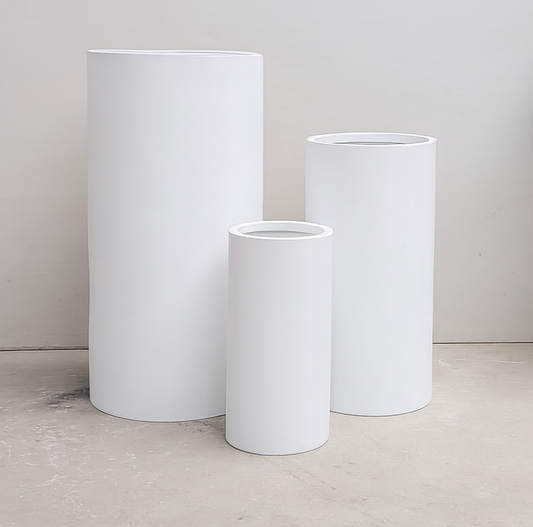CEDAR TALL CYLINDER WHITE