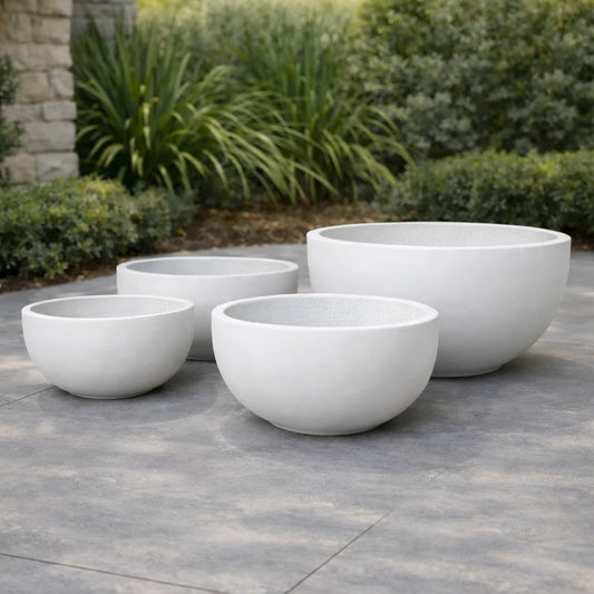White Tuscan Bowl Pot by The Nurso with a classic, rounded ceramic design perfect for decorative or functional use.