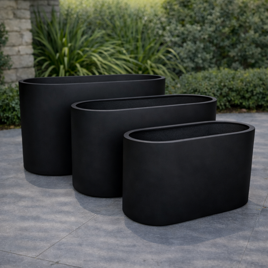 Tuscan Round Trough Black