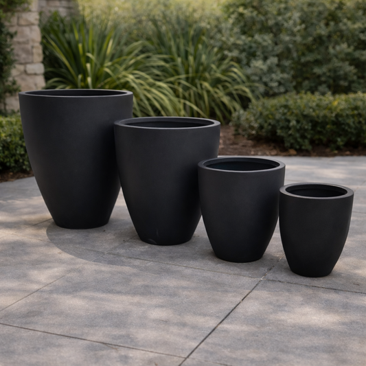 Tuscan Wide U Pot Black