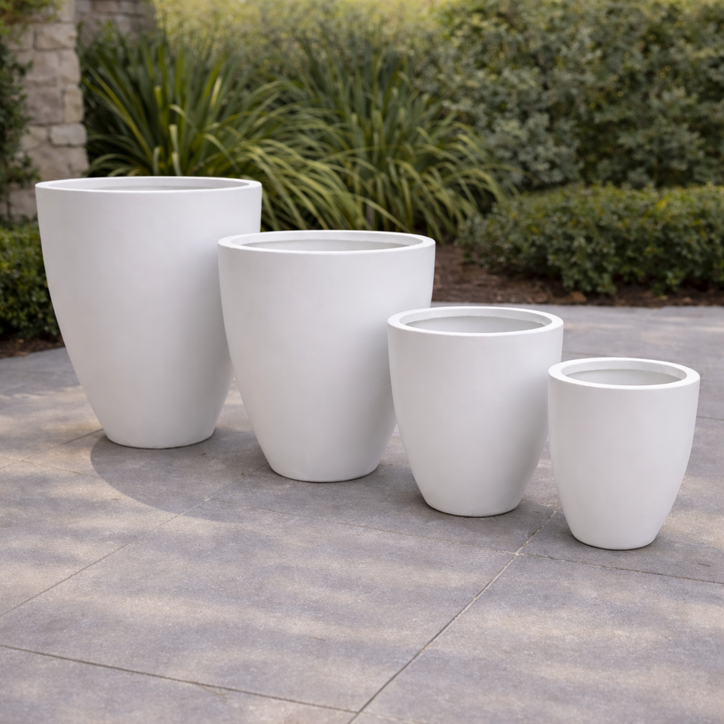 Tuscan Wide U Pot White