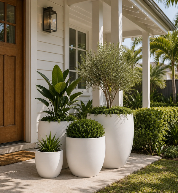 Tuscan Wide Egg Pot White