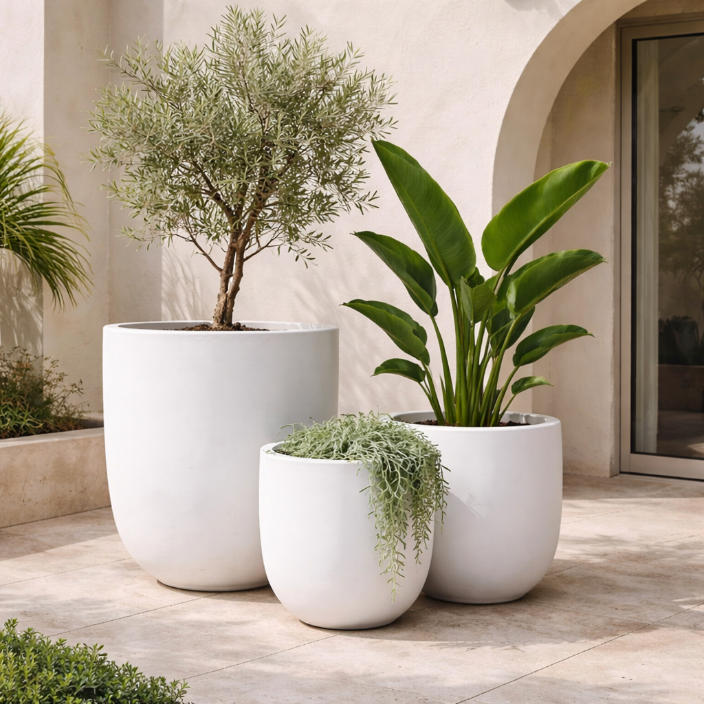 White Tuscan Egg Pot by The Nurso, 28cm x 26cm, featuring a classic egg-shaped design for cooking and serving.