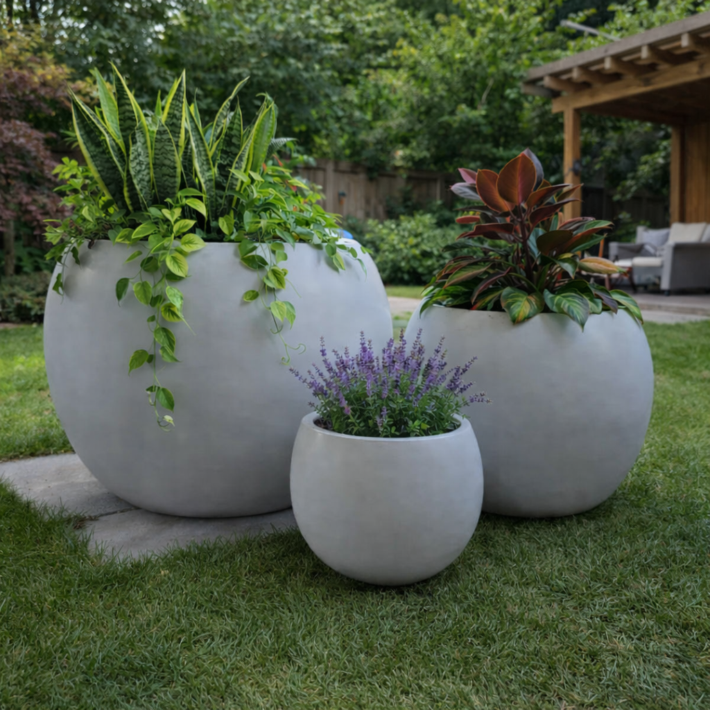 32cm plant pot Cedar Titan Pot White – The Nurso