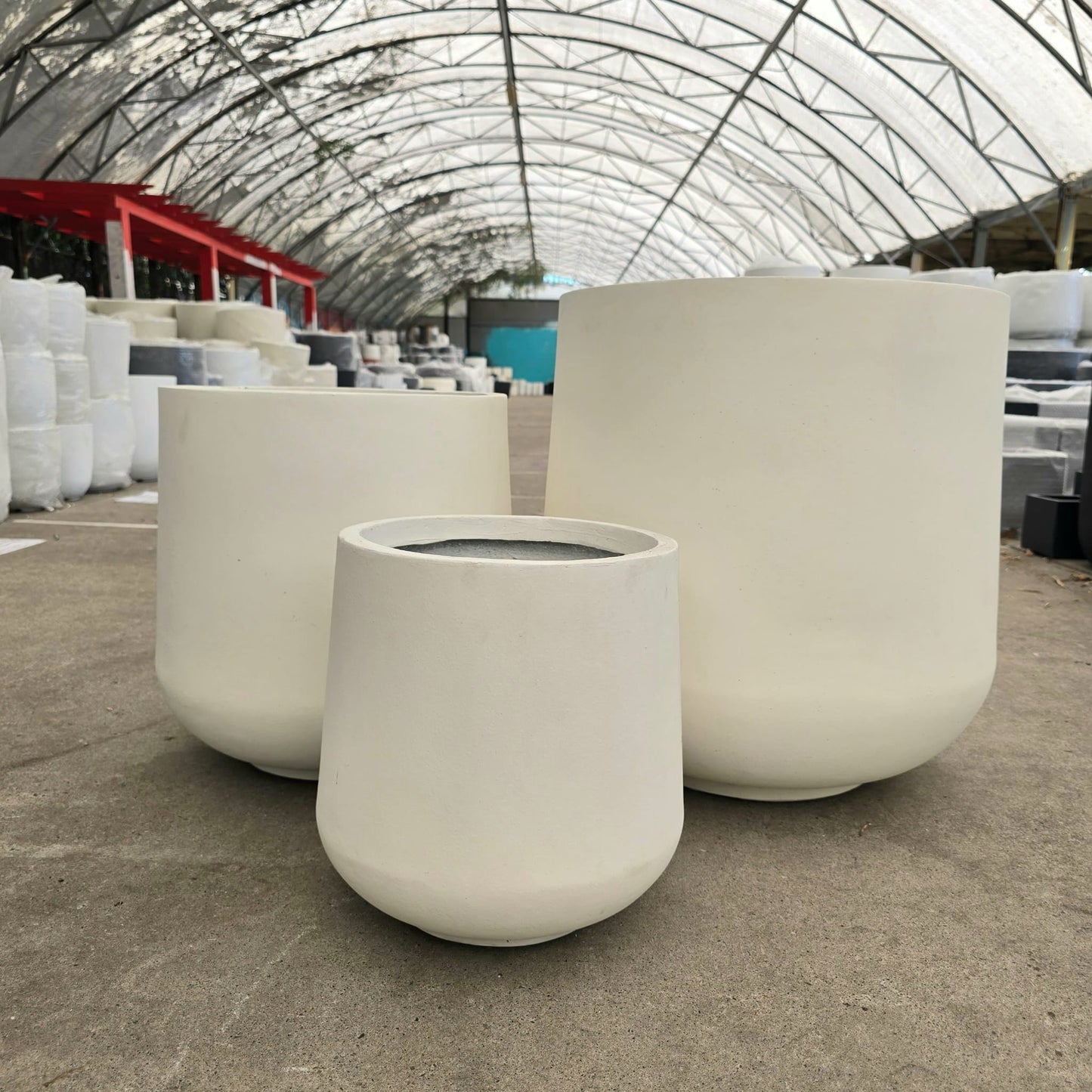 White Senera Cigar Pot with a sleek design, measuring 32cm wide and 33cm tall, ideal for cigar storage or display.