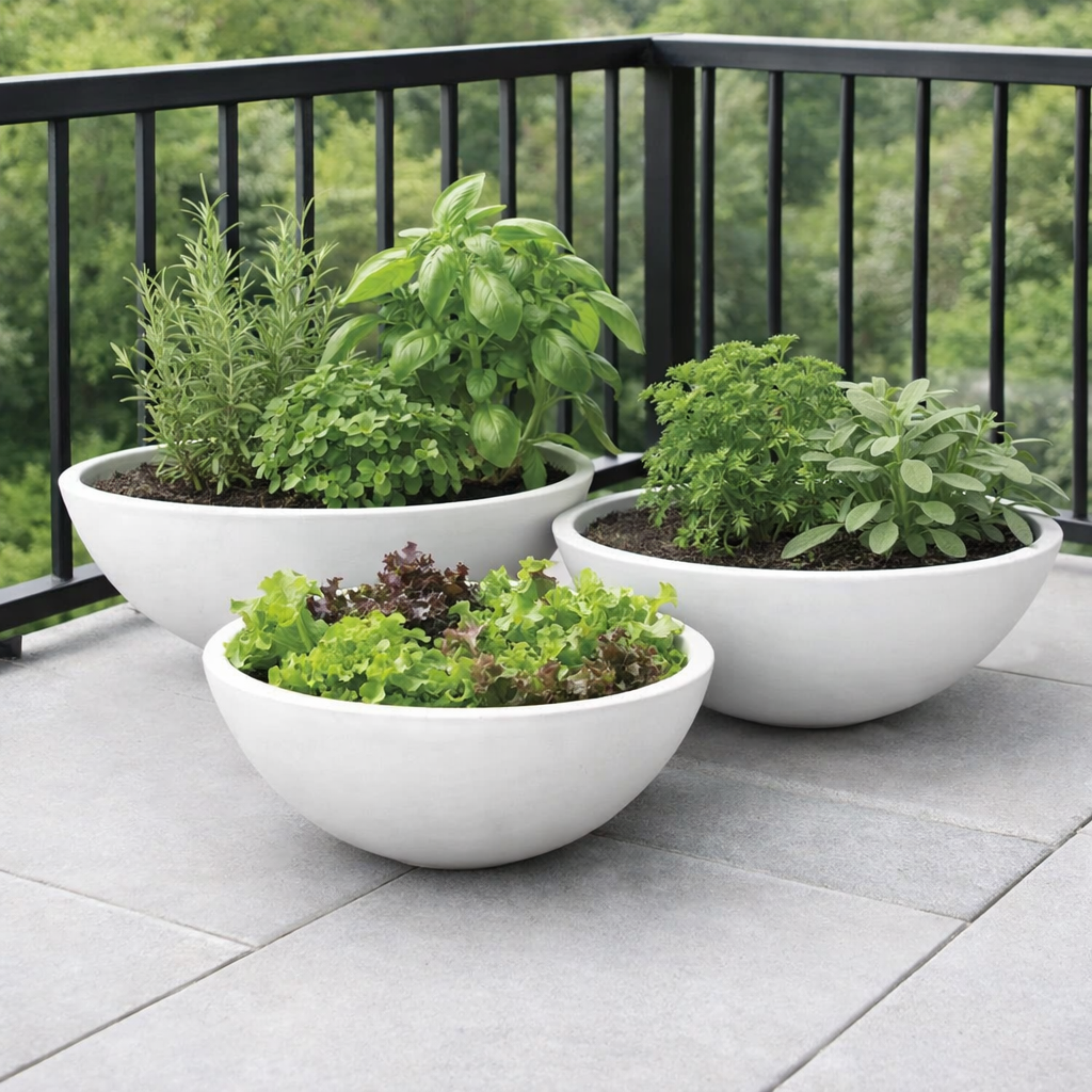 White Senera Wide Bowl Pot with a broad, shallow design suitable for serving or decorative purposes.
